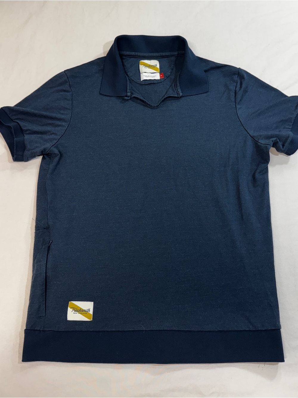 Tracksmith Rapid Transit Polo Women's Small Wool/Silk Blend Navy
